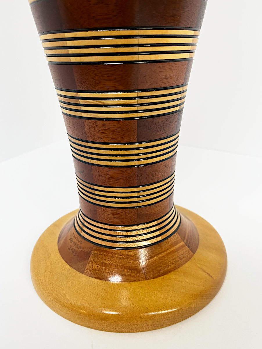 Davoud Khosravi - Mahogany, White Wood, Burnt Lines 41 x 7