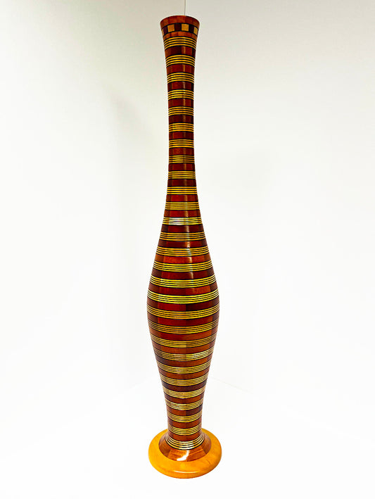 Davoud Khosravi - Mahogany, White Wood, Burnt Lines 41 x 7