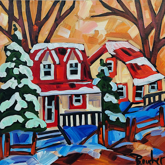 Marie-Claude Boucher - Décembre au village 24x24