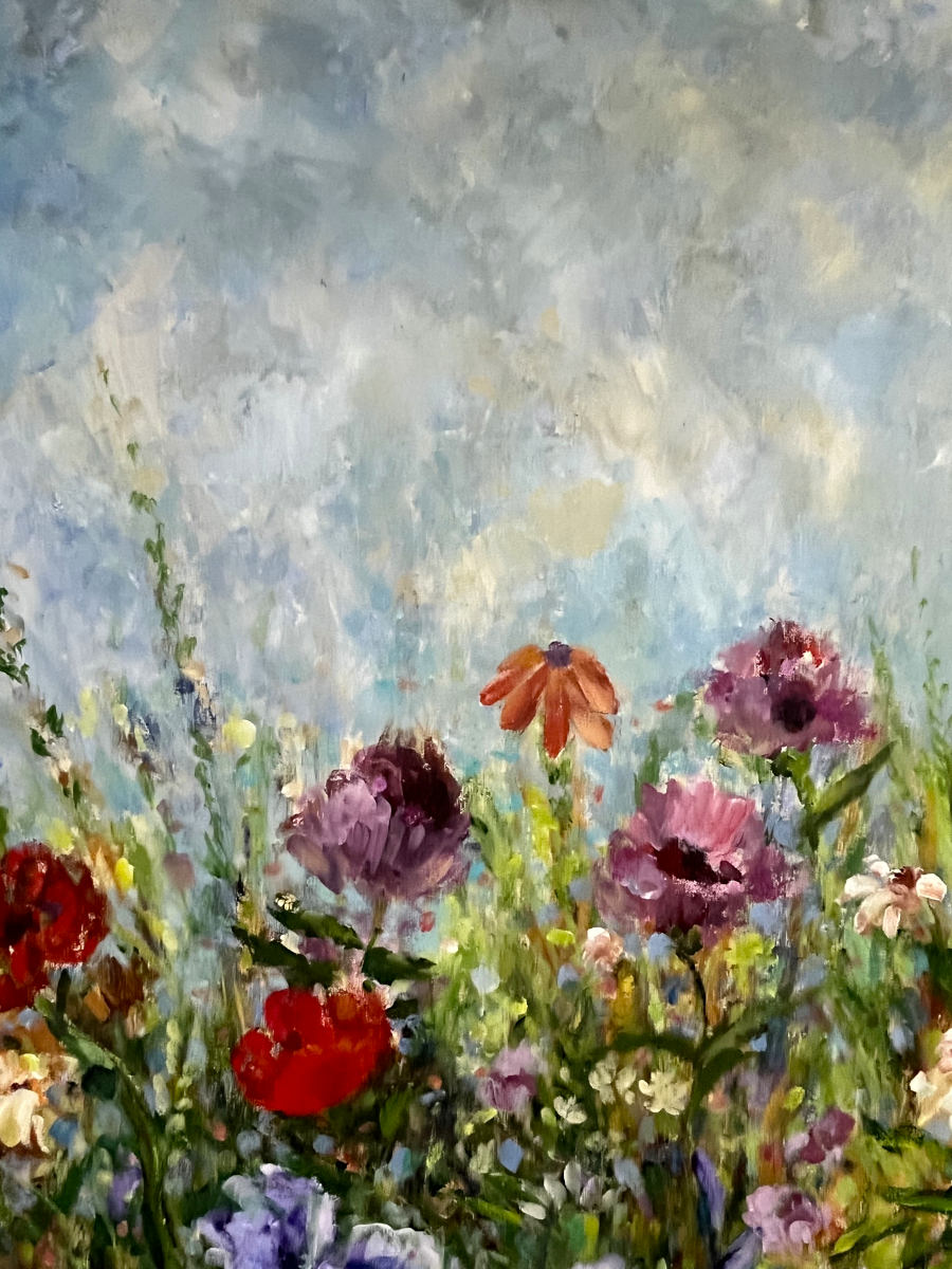 Fiona Hoop - Late Evening Flowers 48x48