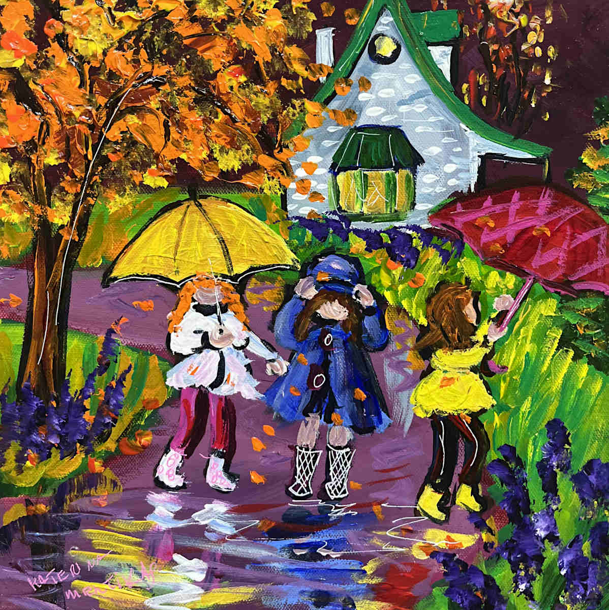 Katerina Mertikas - Bright Umbrellas 12x12