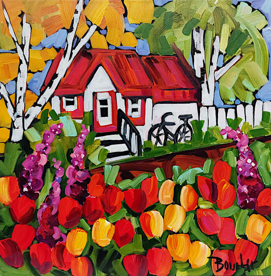 Marie-Claude Boucher - Les premières fleurs 24x24