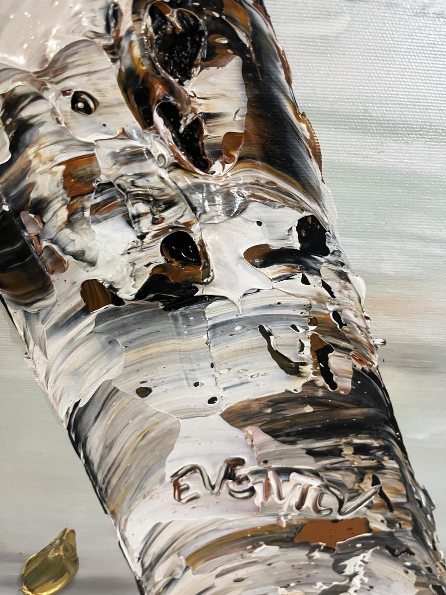 Maya Eventov - Copper Leaves 40x40