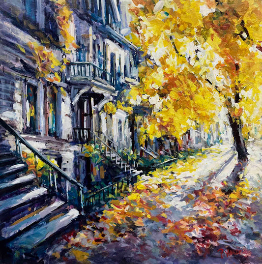 Pei Yang - Sunny Autumn Street 30x30