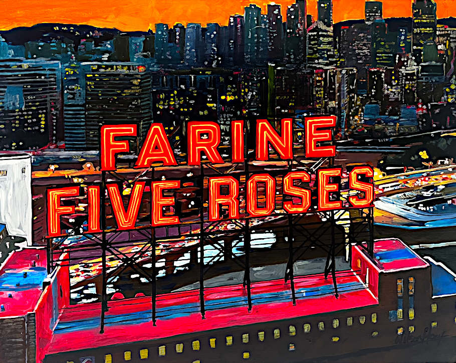 Timothy Wilson Hoey - Five Roses at Night, 11x14