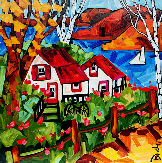 Marie-Claude Boucher - Vue sur le lac 36x36