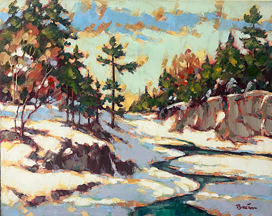 Yvon Breton - L'hiver à la Rivière Batiscan 24x30