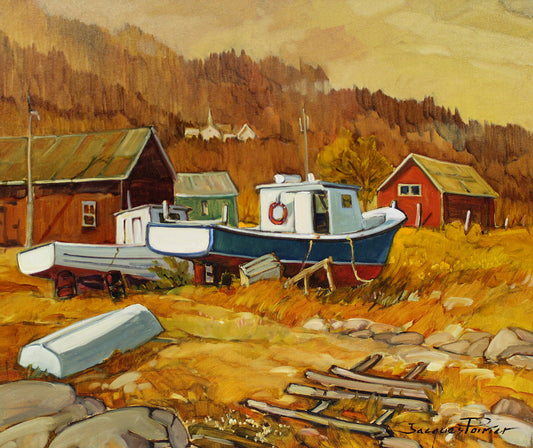 Jacques Poirier - Bateaux en cale seche 20x24