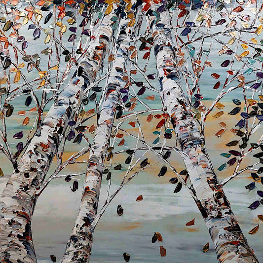 Maya Eventov - Copper Leaves 40x40