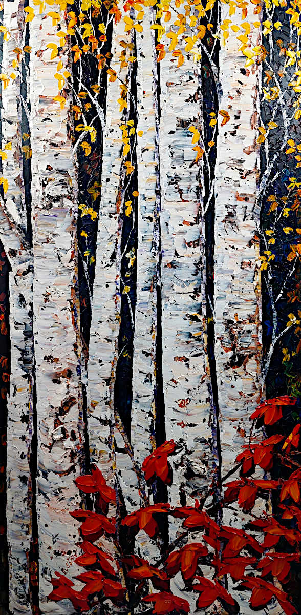 Maya Eventov - Crimson Leaves 72x36