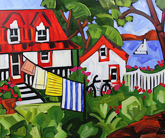 Marie-Claude Boucher - La corde a linges 30x36