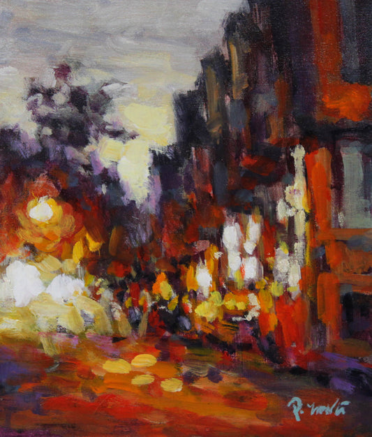 Pei Yang - Downtown Lights 14x12