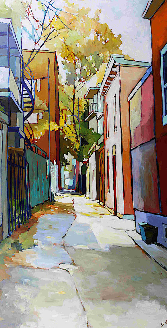 Sacha Barrette - Ruelle au crepi rose 60x30