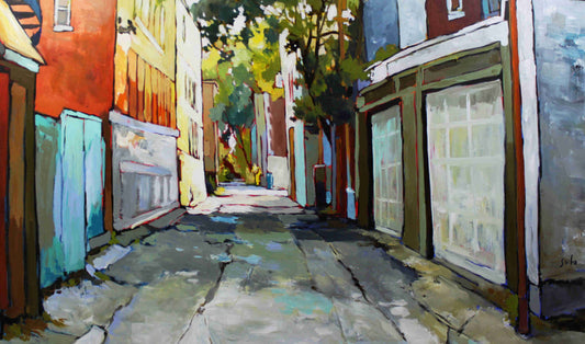 Sacha Barrette - Ruelle aux garages anciens 36x60