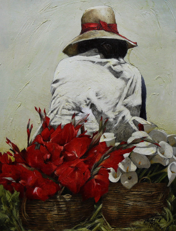 Luis Pantigozo -The Red Flowers 16x12