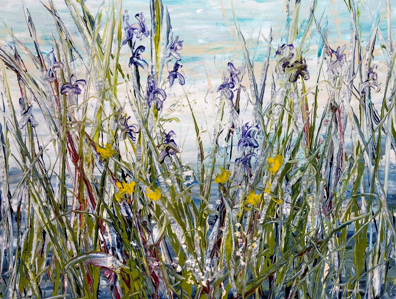 Hanna MacNaughtan - Wildflowers At Waters Edge 30x40