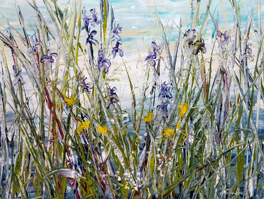 Hanna MacNaughtan - Wildflowers At Waters Edge 30x40