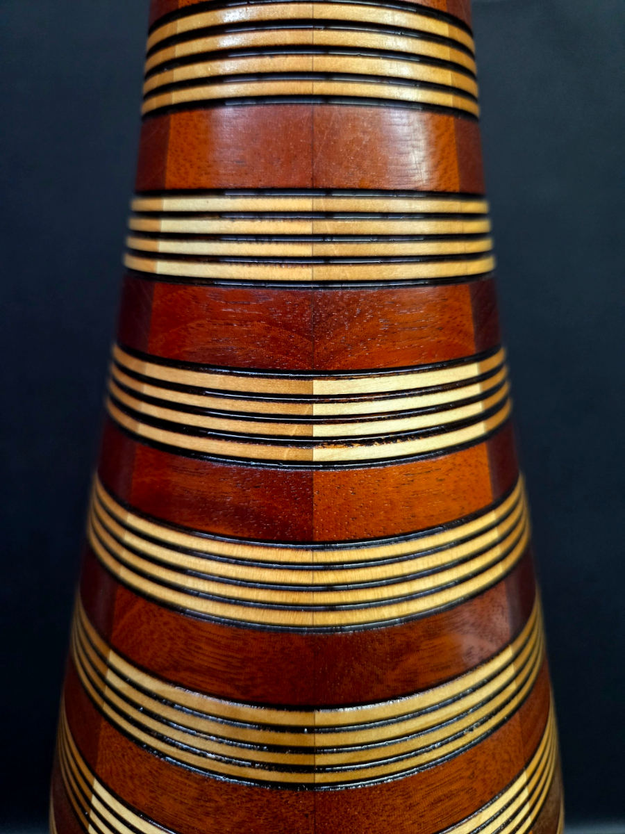 Davoud Khosravi - Mahogany, White Wood, Burnt Lines 41x7