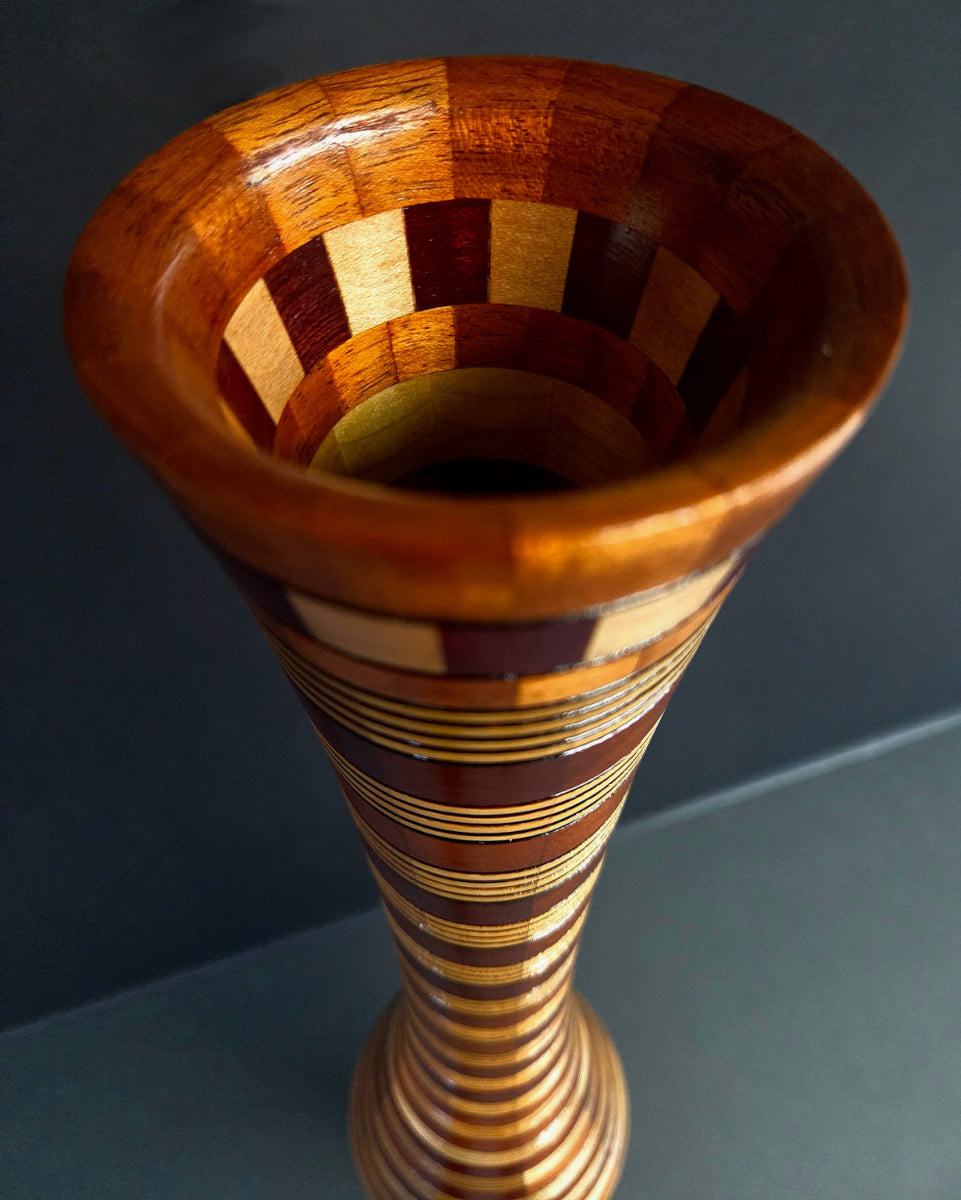 Davoud Khosravi - Mahogany, White Wood, Burnt Lines 41x7