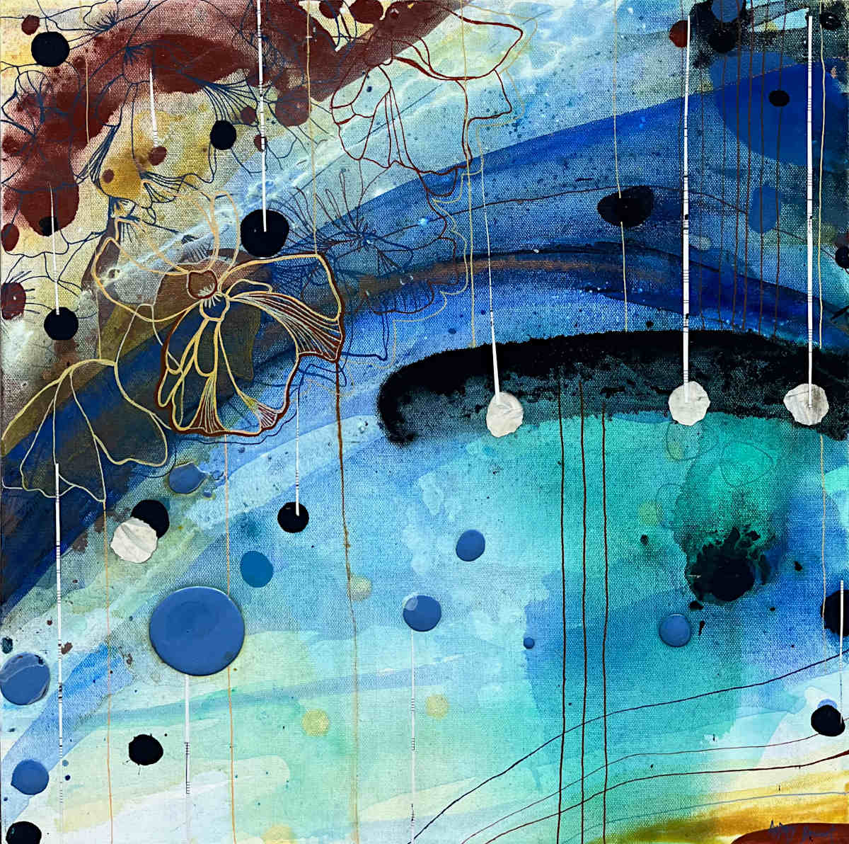Audrey Bazinet - Boho Blues 1 20x20