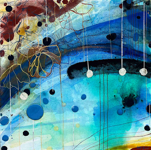 Audrey Bazinet - Boho Blues 1 20x20