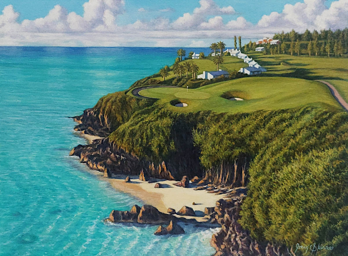 Craig Skinner - 16th at Port Royal GC - Bermuda 9x12