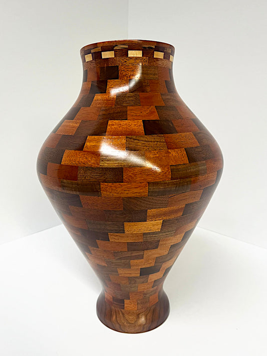 Davoud Khosravi - Spiral Pattern Vase  17 x 11