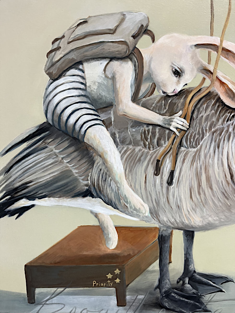 Diane Brouillette - L'embarquement .. En classe prioritaire 40x40
