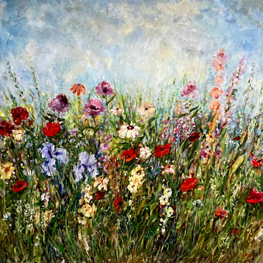 Fiona Hoop - Late Evening Flowers 48x48