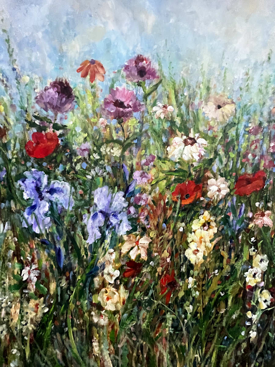 Fiona Hoop - Late Evening Flowers 48x48
