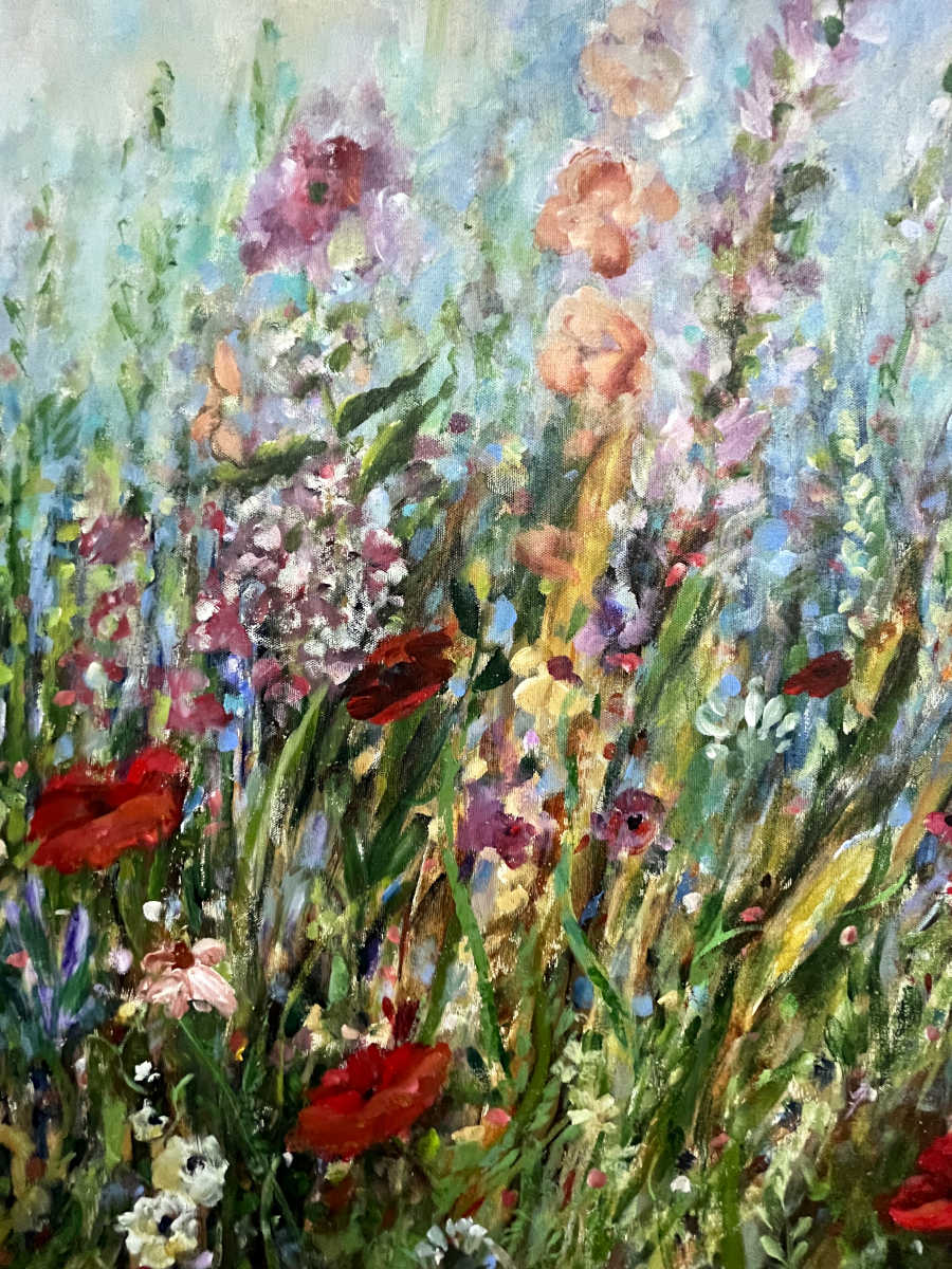Fiona Hoop - Late Evening Flowers 48x48