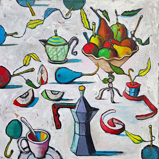 John Marok - Still life with Blue Pear 30x30