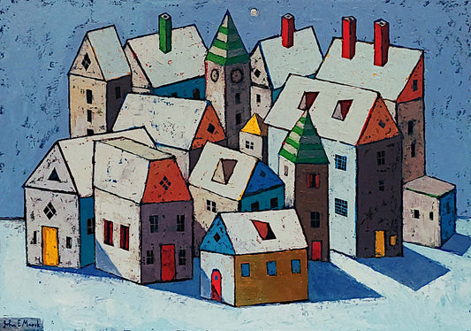 John Marok - White Village 20x28