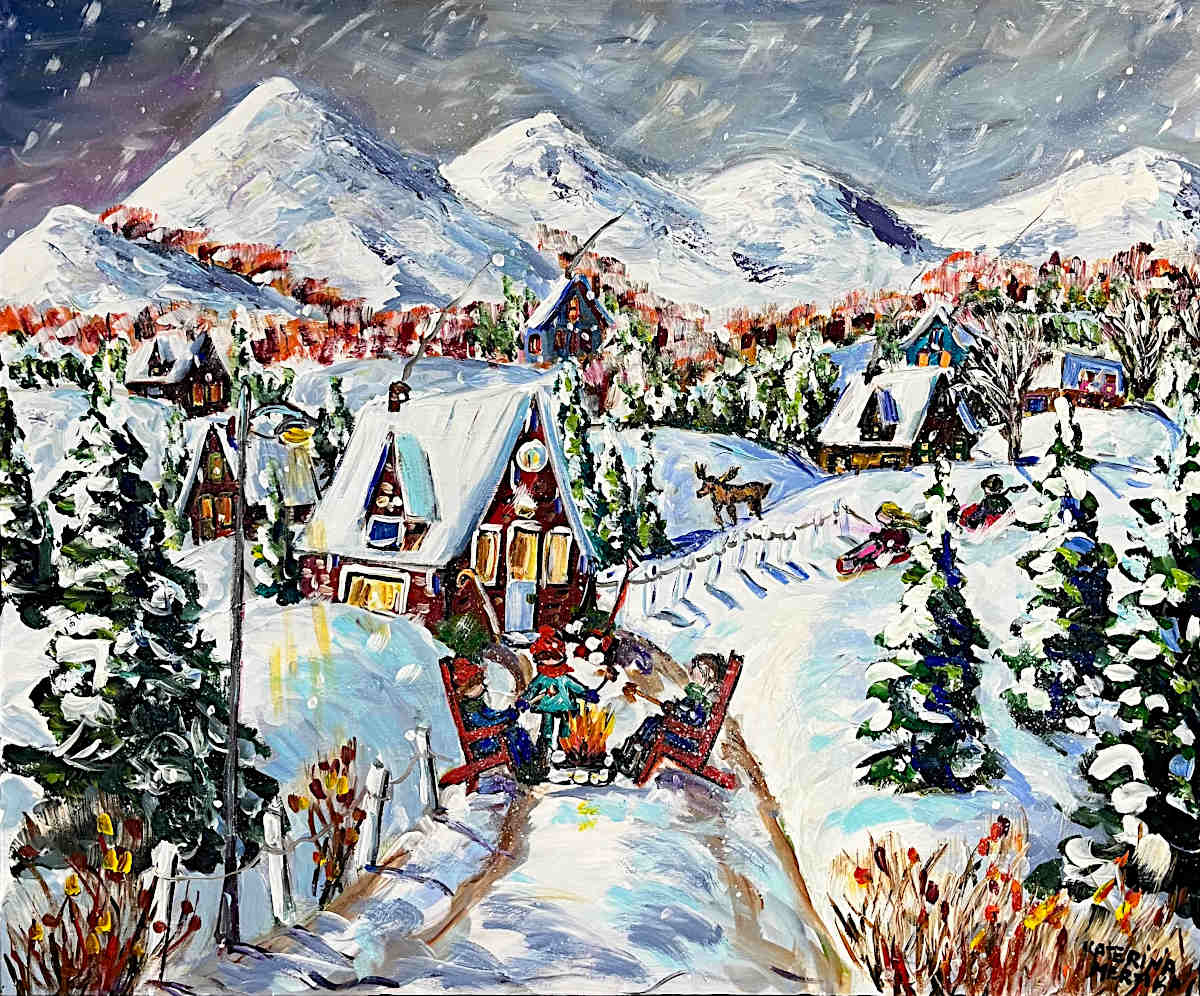 Katerina Mertikas - A Moose Close By 30x36