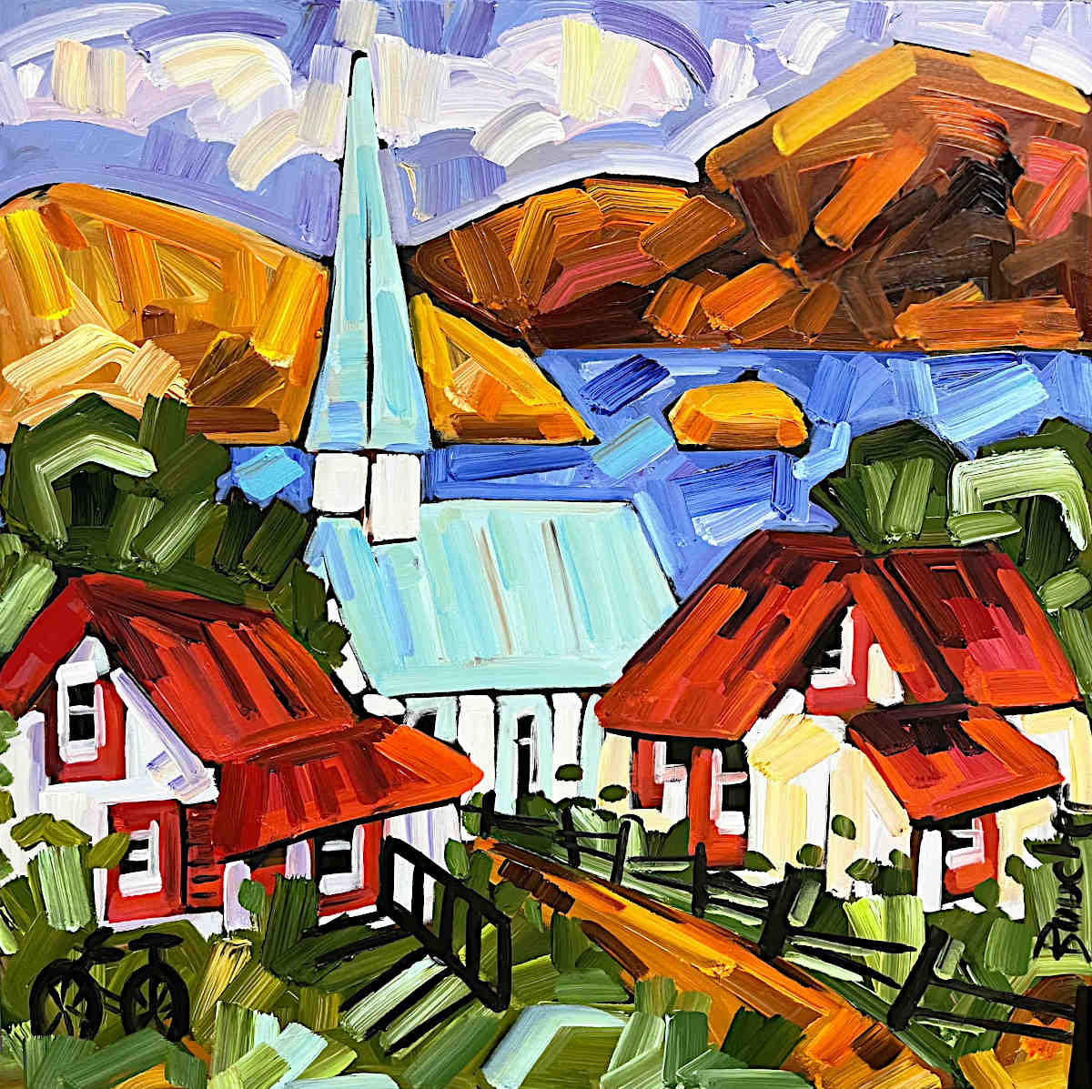 Marie-Claude Boucher - Sur la colline 30x30