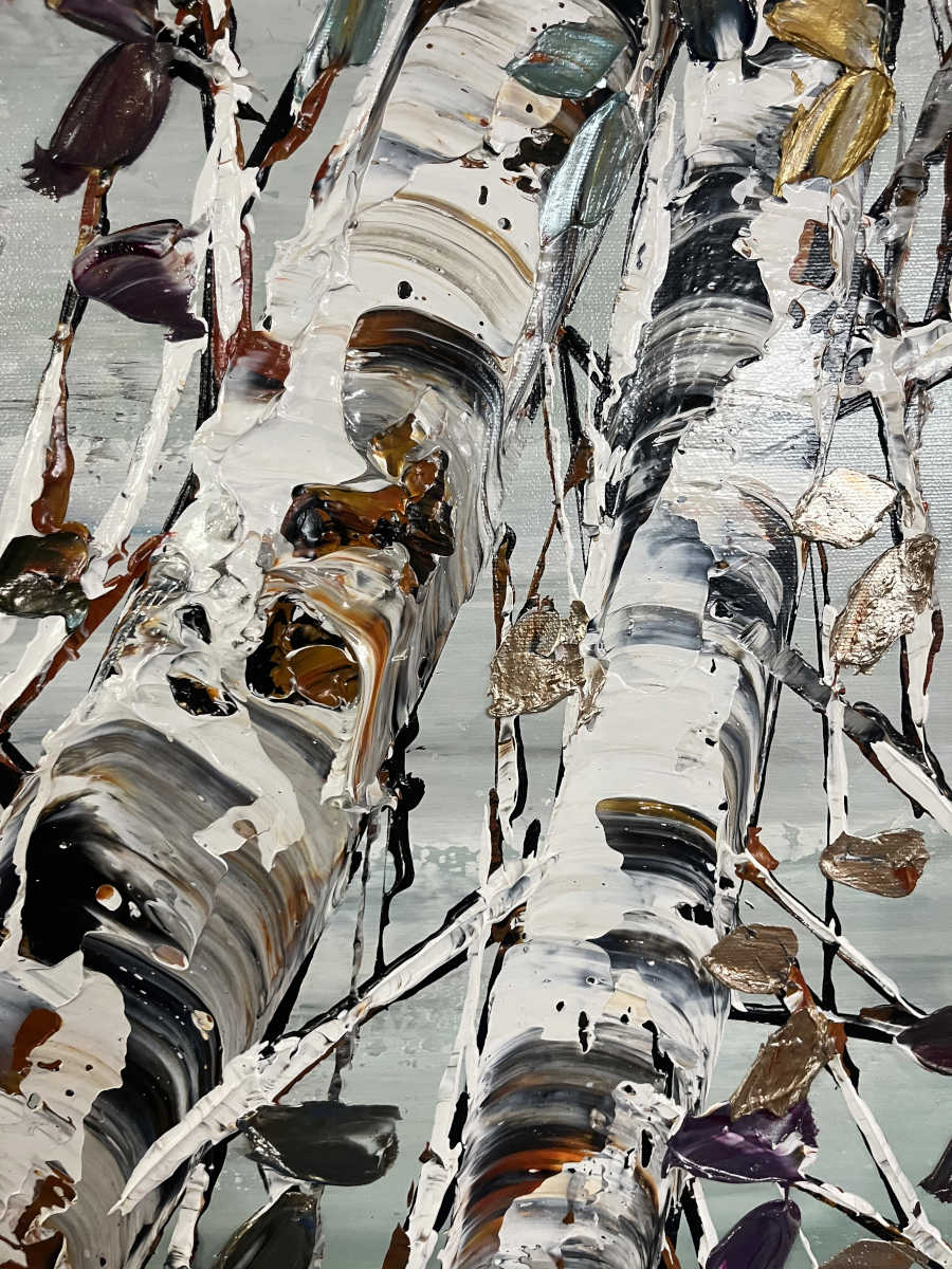 Maya Eventov - Copper Leaves 40x40
