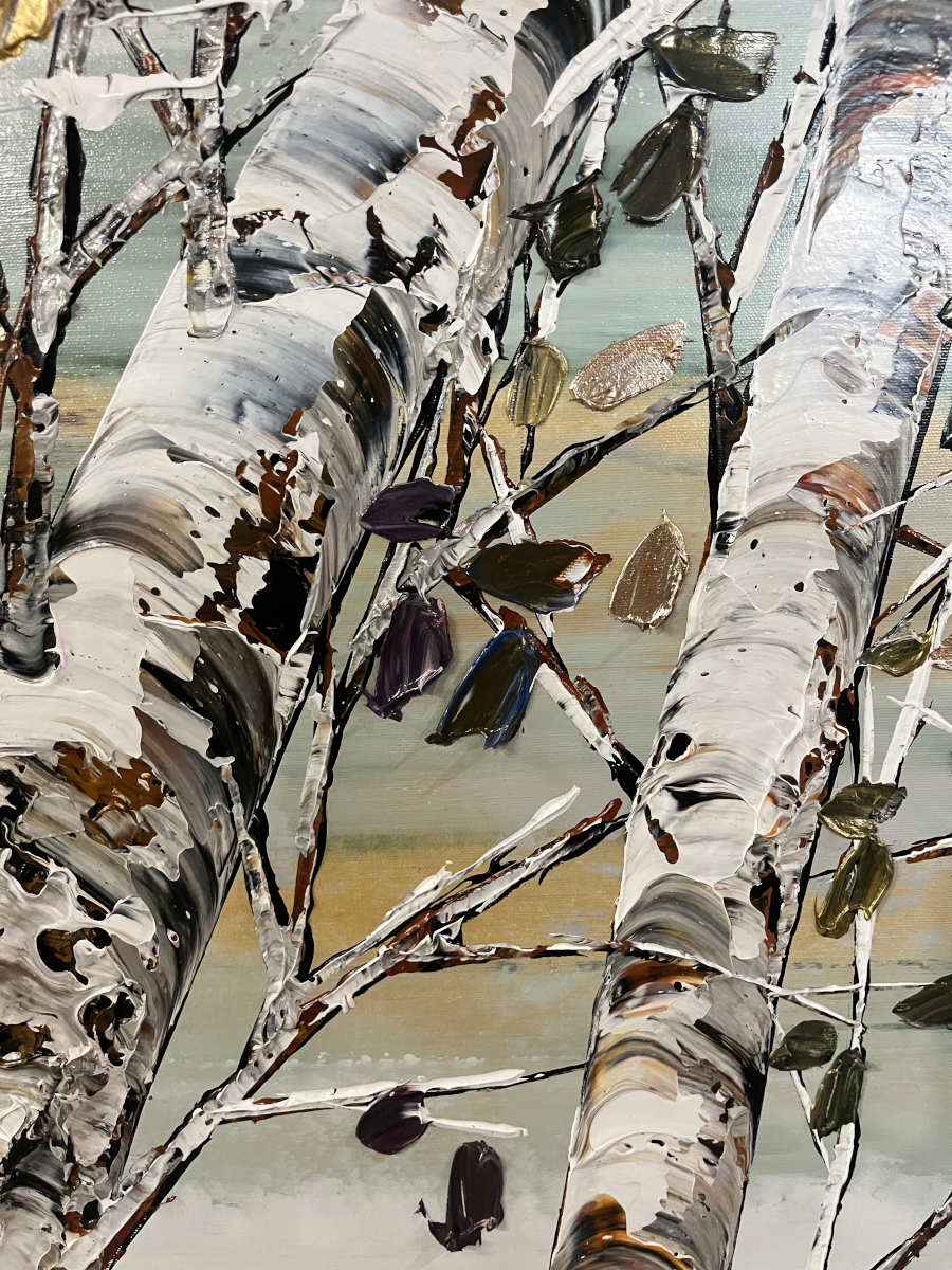 Maya Eventov - Copper Leaves 40x40