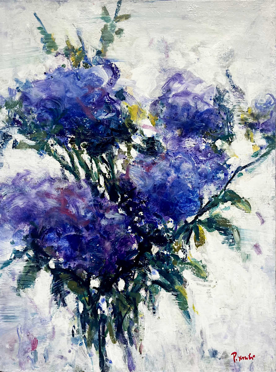 Pei Yang - Purple Hydrangeas 32x24