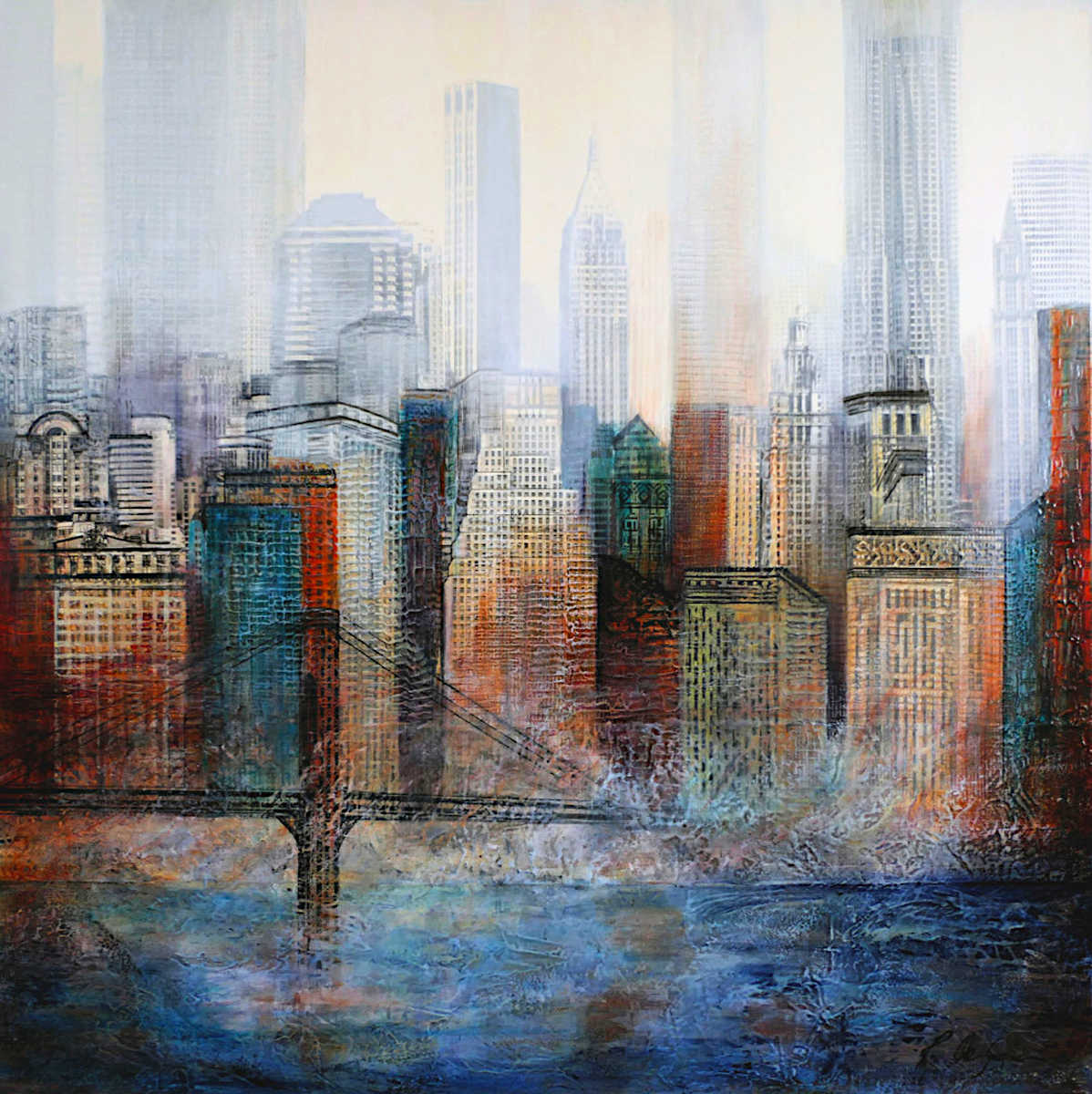 Renée De Gagné - Along The East River 40x40
