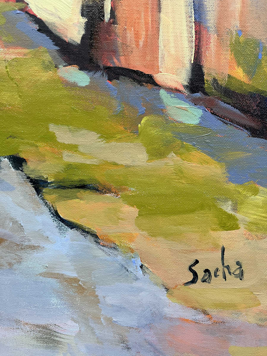 Sacha Barrette -Red Footbridge 40x40