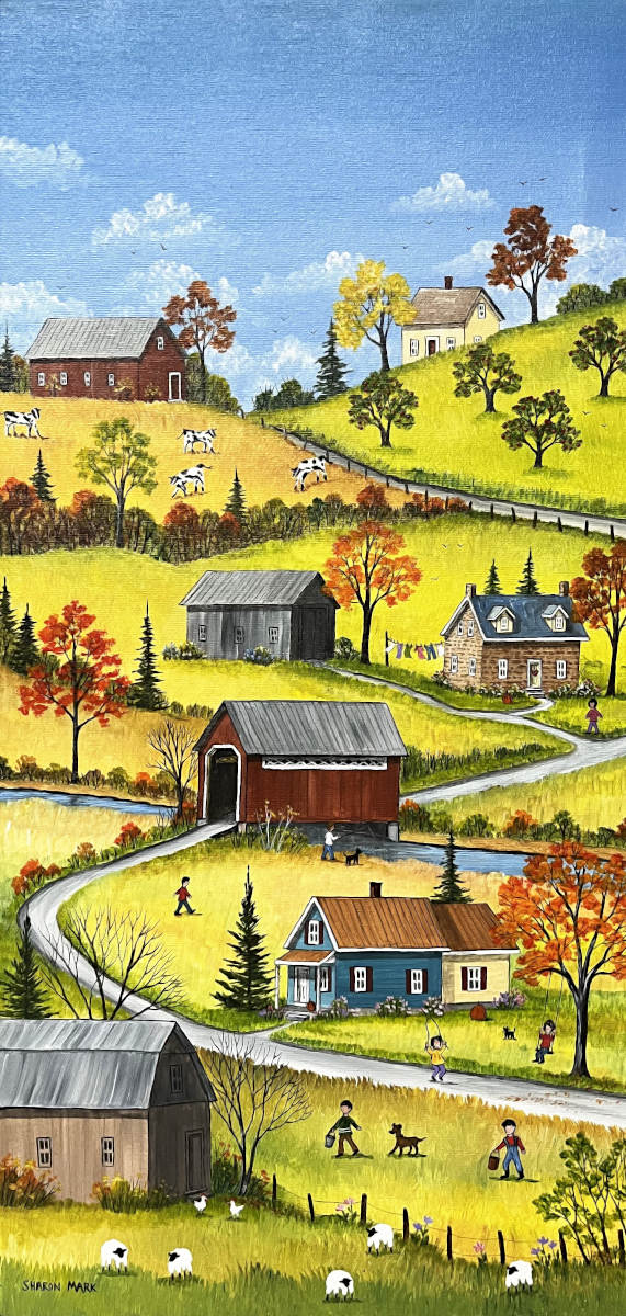 Sharon Mark - Autumn By The Covered Bridge   24x12