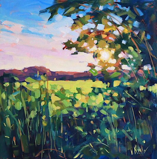 Vera Kisseleva - Sunset Glow on the Meadow 12x12