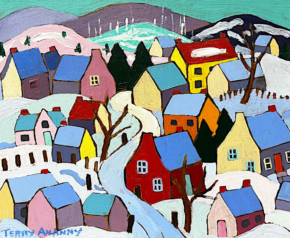 Terry Annany - Hiver au Village 10x12
