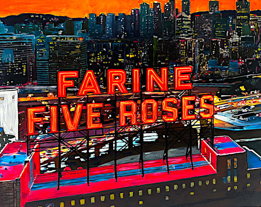 Timothy Wilson Hoey - Five Roses at Night, 11x14