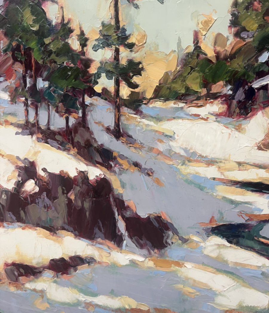 Yvon Breton - L'hiver à la Rivière Batiscan 24x30