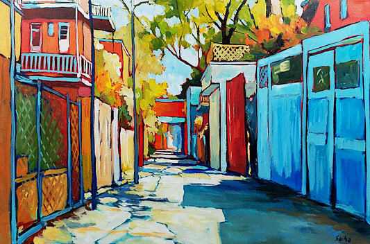 Between Old Stables and Balconies 24x36