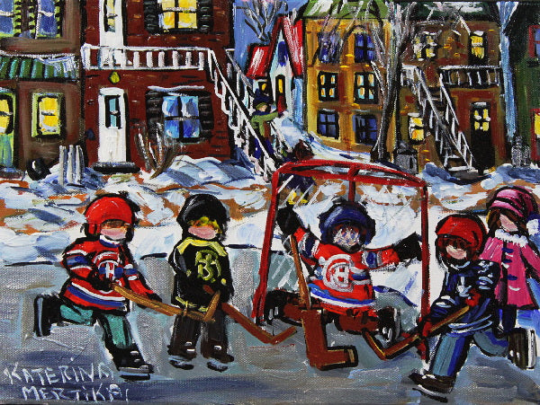 Katerina Mertikas - Hockey in our Neighborhood 12x16